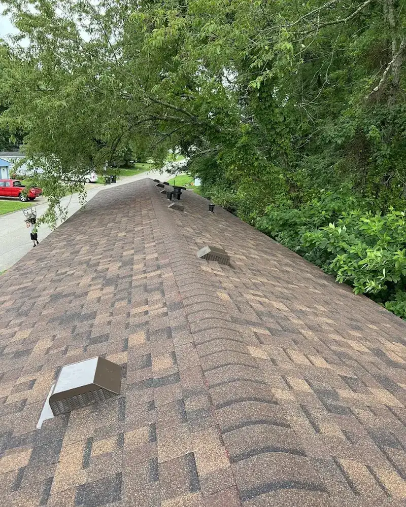Close-up of Gutter Cleaning work by All American Home Improvement in Poseyville
